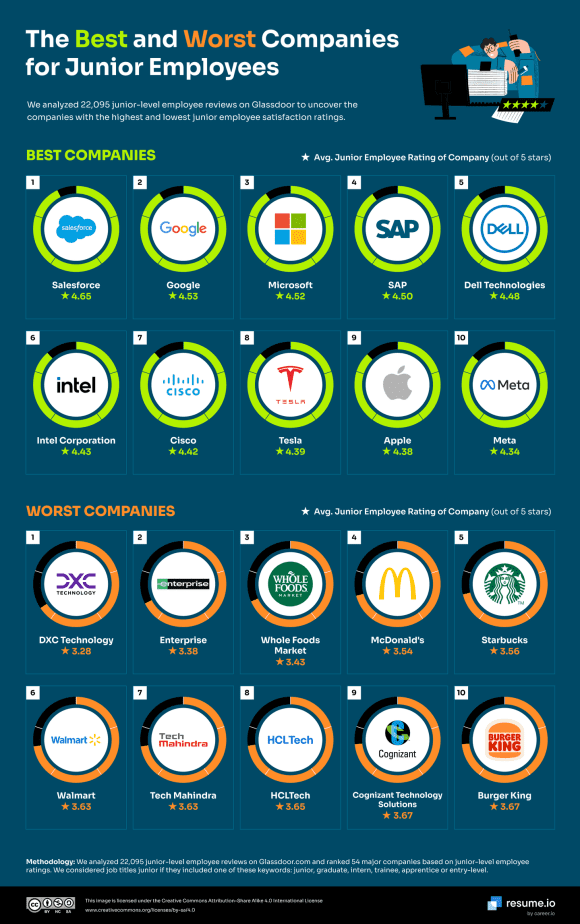 The Best (and Worst) US Companies to Work for as a Junior Employee ...
